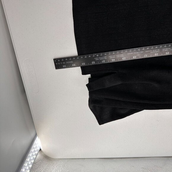 And Now This Black Long-Sleeve Knit Mini Dress Size M Smocked Metallic Babydoll - Picture 4 of 11